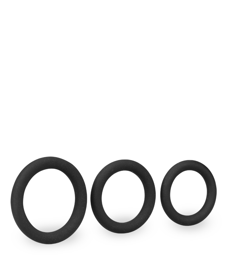 Cockring-Set aus medizinischem Silikon 3-teilig Zoom