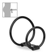 Laden Sie das Bild in den Galerie-Viewer, Doppel-Penisring aus Silikon und Kunstleder