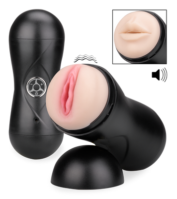 Double-Hole-Masturbator mit Vibration und Audiofunktion Juice