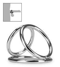 Laden Sie das Bild in den Galerie-Viewer, Dreifacher Cockring aus Edelstahl Holdy