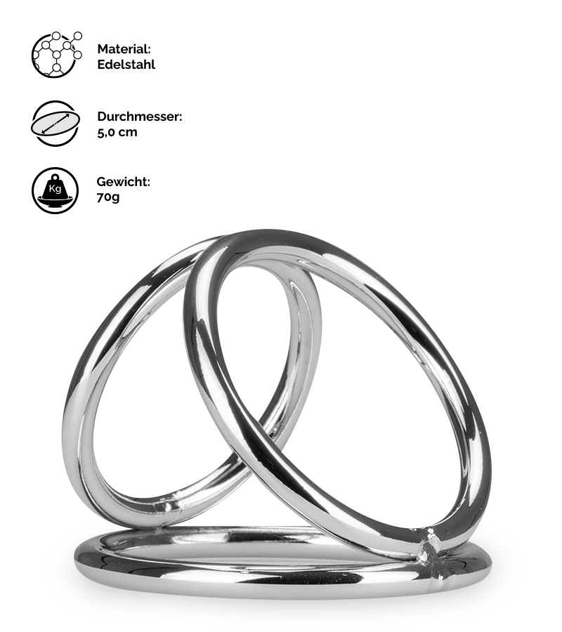 Dreifacher Cockring aus Edelstahl Holdy
