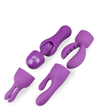 Laden Sie das Bild in den Galerie-Viewer, Fantasy-Wand-Vibrator mit 3 Aufsätzen, 10 Modi