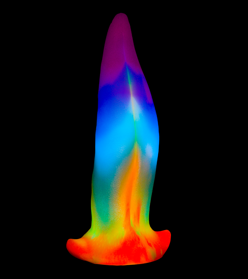 Phosphoreszierender Saugnapf-Dildo aus Silikon Zunge