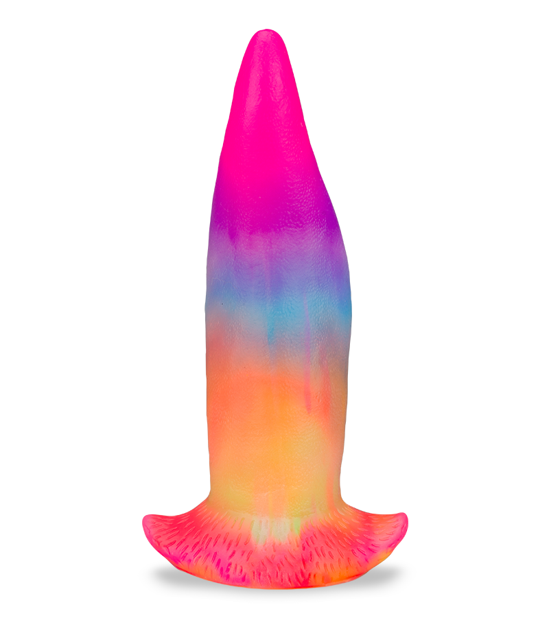 Phosphoreszierender Saugnapf-Dildo aus Silikon Zunge