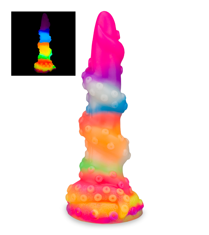 Phosphoreszierender Tentakel-Dildo mit Saugnapf Cthulhu
