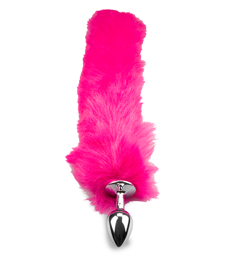 Pinker Foxtail-Plug mit Kunstfell