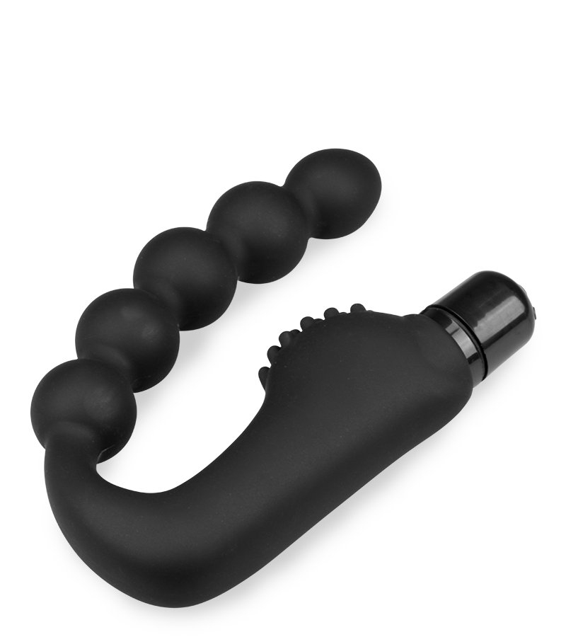 Prostata-Vibrator mit Analkette und Noppen