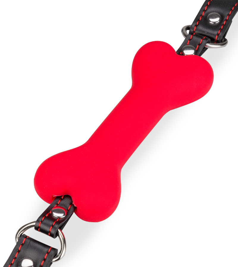 Puppy-Play-Knebel Knochen aus Silikon 12,3 cm