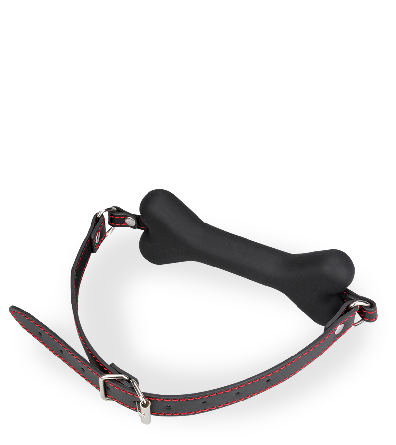 Puppy-Play-Knebel Knochen aus Silikon 15 cm