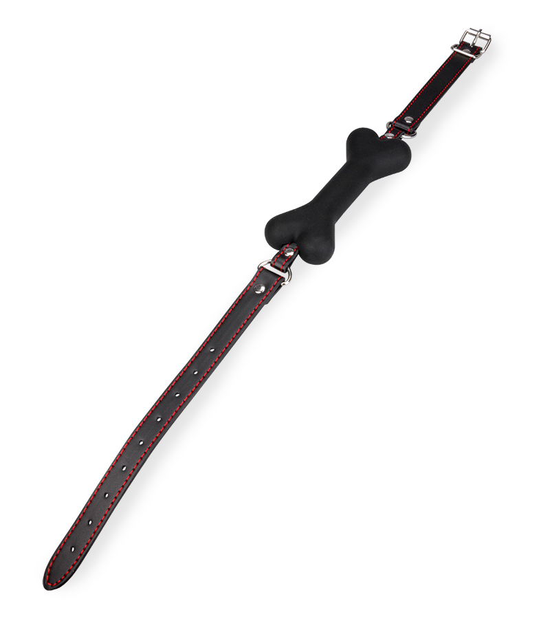 Puppy-Play-Knebel Knochen aus Silikon 15 cm