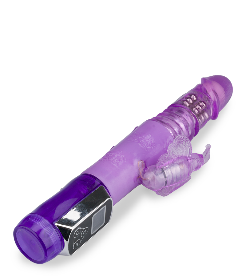 Rabbit-Vibrator Butterfly mit Stoß- und Rotationsfunktion