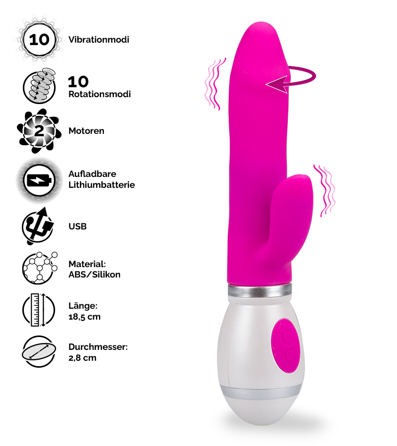 Rabbit-Vibrator mit Rotation Viva