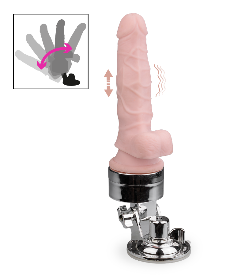 Realistischer Dildovibrator mit Saugfuß-Halterung