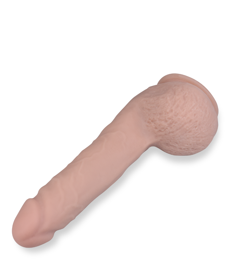 Realistischer Saugnapf-Dildo mit Hoden 19,5 cm