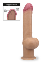 Laden Sie das Bild in den Galerie-Viewer, Realistischer Saugnapf-Dildo mit XL-Durchmesser und Griff 30 cm