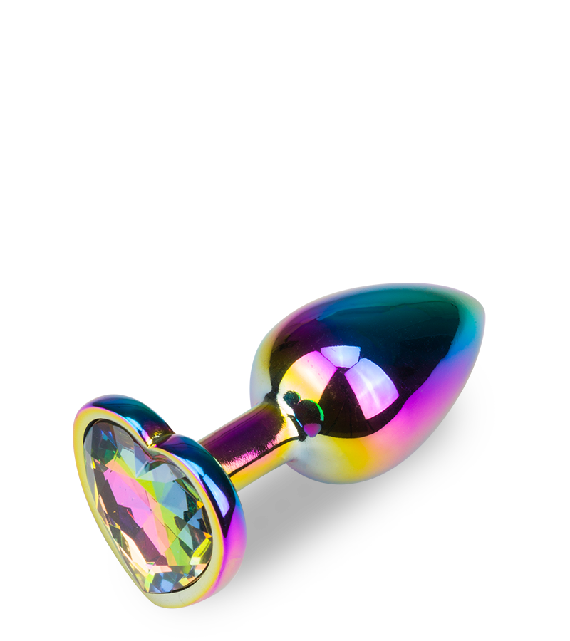 Regenbogenfarbener Rosebud in Herzform S