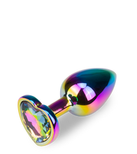 Laden Sie das Bild in den Galerie-Viewer, Regenbogenfarbener Rosebud in Herzform S