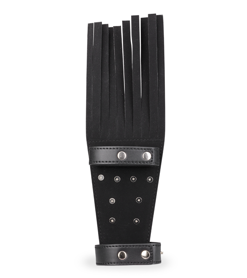 Riemen-Handschuh aus Kunstleder mit Stacheln