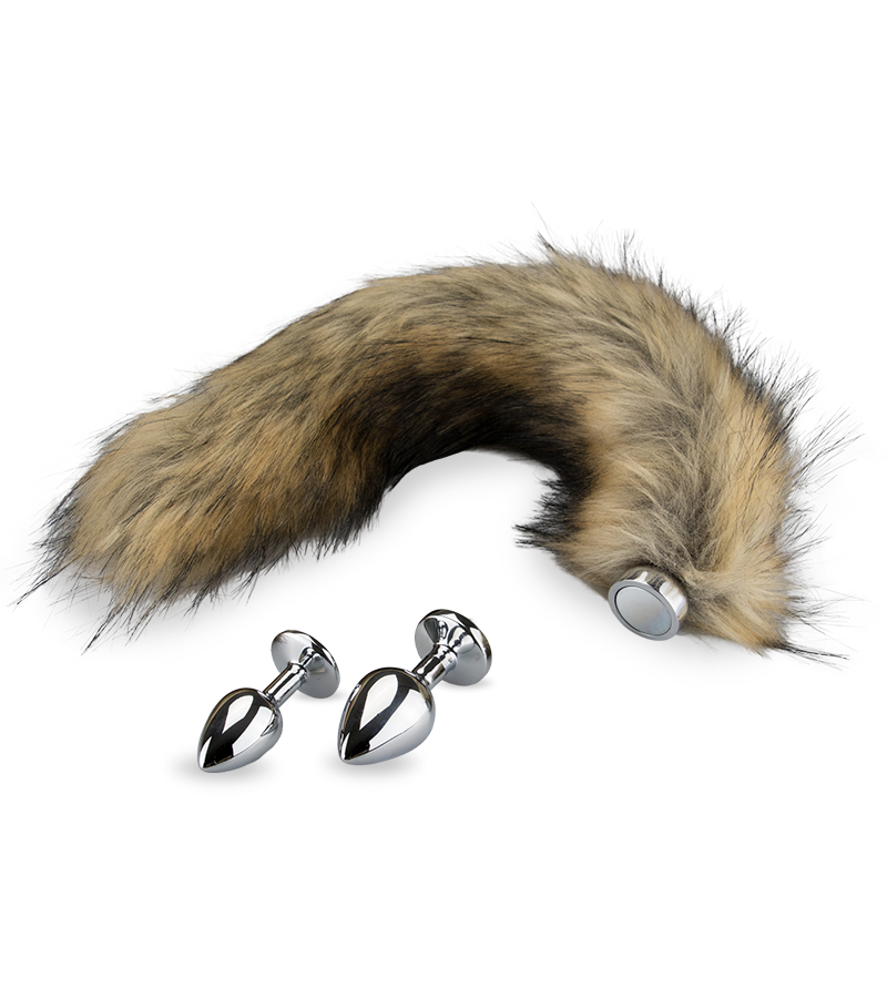 Rosebud-Plug im Doppelpack mit Magnet-Fuchsschwanz
