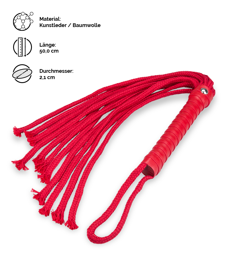 Rote BDSM-Riemenpeitsche