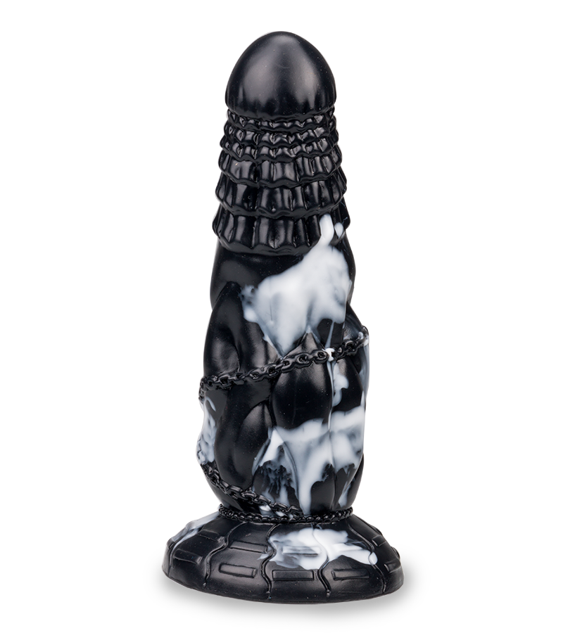 Saugnapf-Dildo Drache in Ketten 21 cm