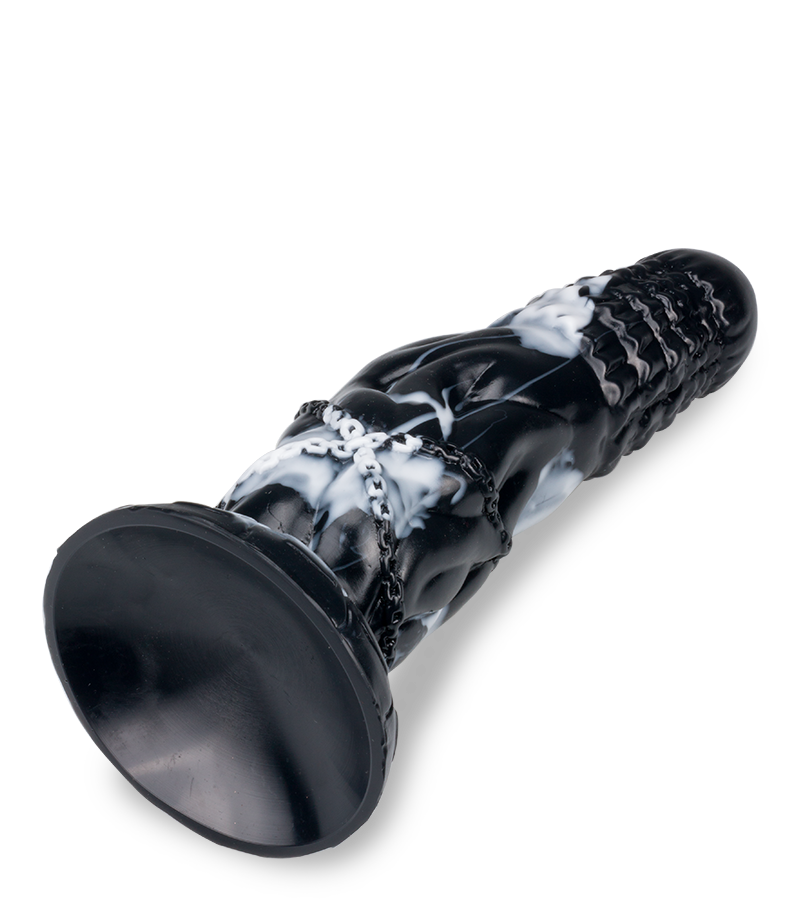 Saugnapf-Dildo Drache in Ketten 21 cm