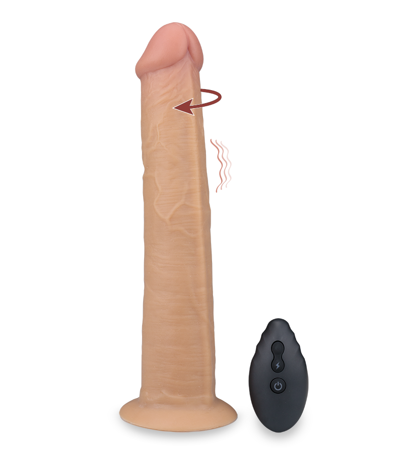 Saugnapf-Dildo mit Vibration und Rotation Jim 25 cm