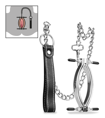 Schamlippenspreizer aus Edelstahl mit Leine