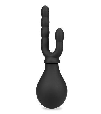 Schwarze Birnenspritze mit doppeltem Aufsatz