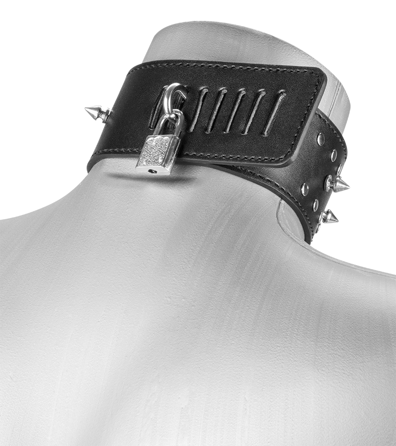 SM-Halsband mit Nieten und Schloss