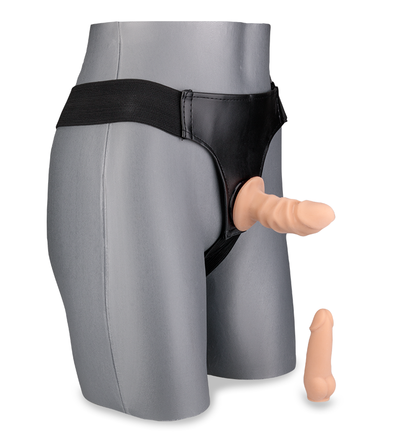 Strap-On-Dildo mit 2 kleinen abnehmbaren Dildos