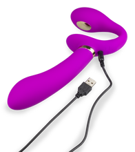 Laden Sie das Bild in den Galerie-Viewer, Strapless Strapon mit Vibration und Estim Authority