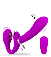 Laden Sie das Bild in den Galerie-Viewer, Strapless Strapon mit Vibration und Estim Authority