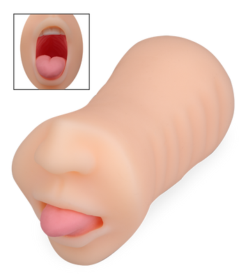 Taschenmuschi mit Mund und Zunge