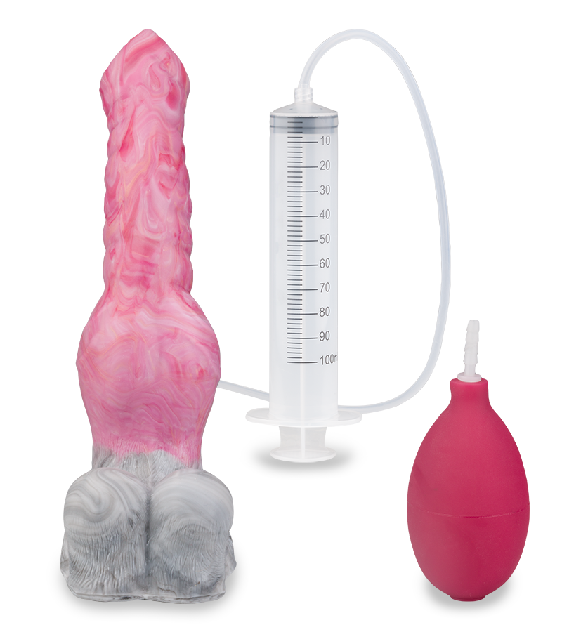 Tier-Spritzdildo mit Saugnapf Wolf