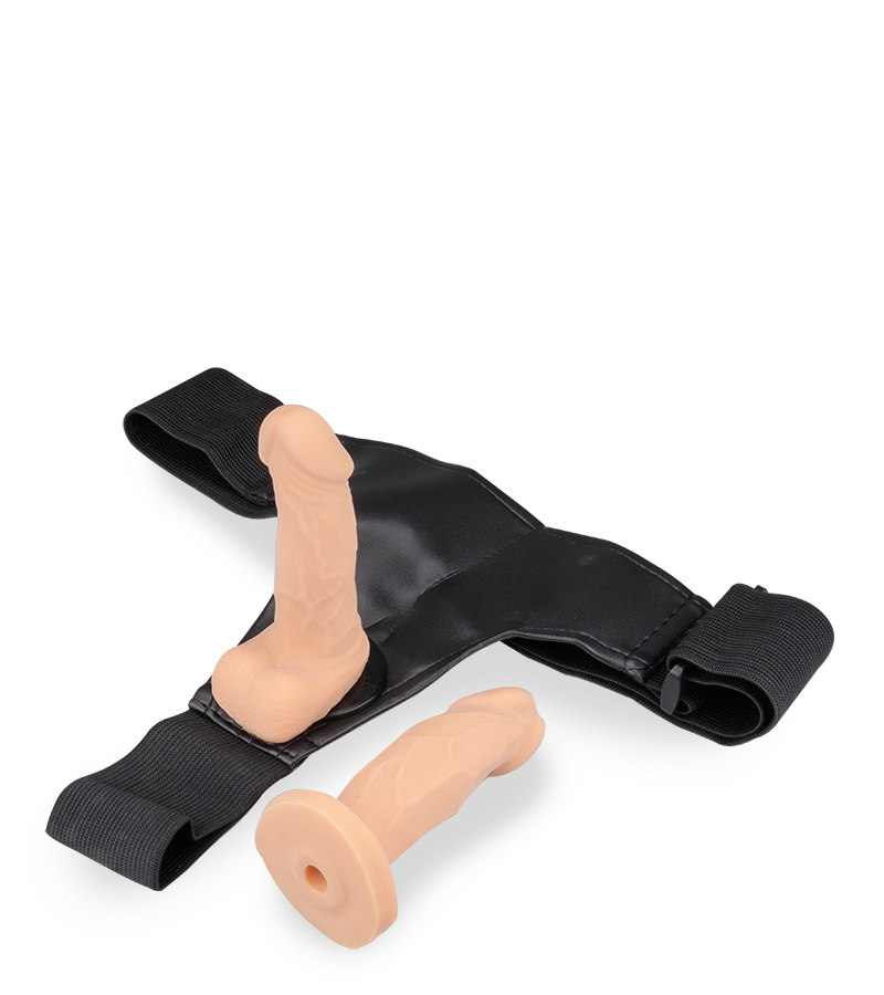 Umschnaller mit zwei kleinen Analdildos