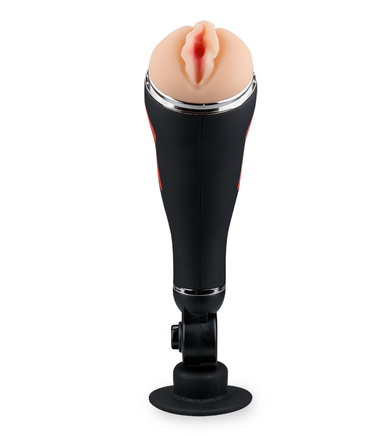 Vagina-Masturbator mit Vibrationsfunktion und Saugfuß