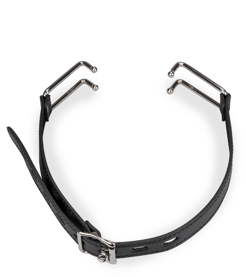 Verstellbarer Mundspreizer aus Kunstleder und Metall