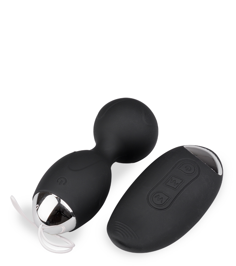 Vibrierende Liebeskugeln mit Klitorisstimulator als Fernbedienung