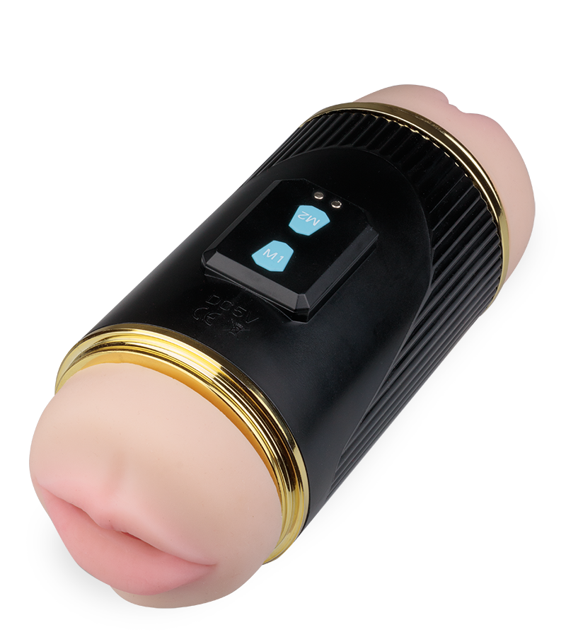 Vibrierender Masturbator mit Vagina und Mund Wild