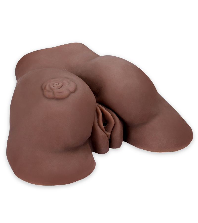 Vibrierender Po-Masturbator Vagina und Anus - Dunkle Haut
