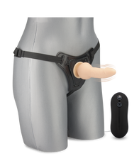 Laden Sie das Bild in den Galerie-Viewer, Vibrierender Strap-On-Dildo mit kugelförmiger Basis