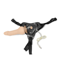 Laden Sie das Bild in den Galerie-Viewer, Vibrierender Strap-On-Dildo mit kugelförmiger Basis