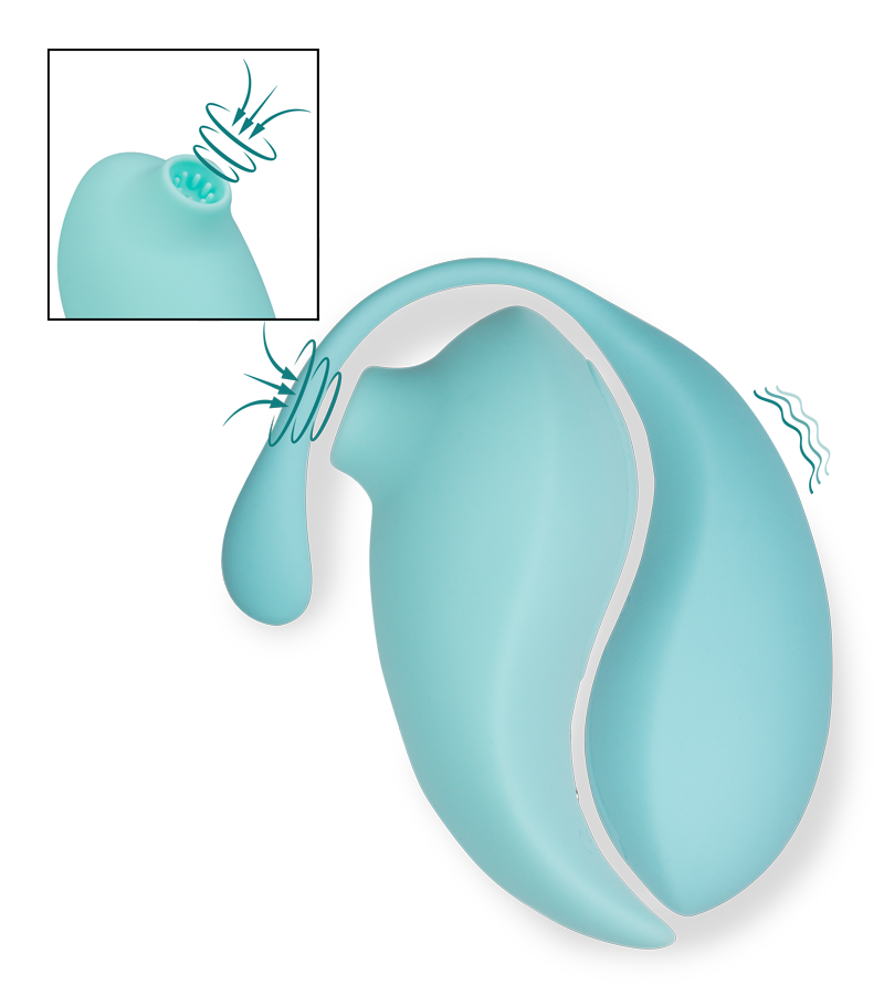 Vibroei mit Klitorissauger als Fernbedienung Namasté